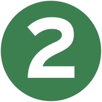 White number 2 in a green circle icon